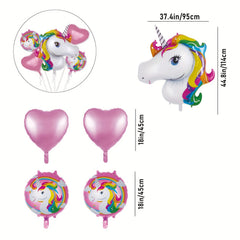 5pcs Oversized Unicorn Balloon Birthday Party Decoration Set