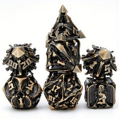 Metal Dice Squid Monster Hand Punk Halloween 7 Hollow Polyhedral Dice