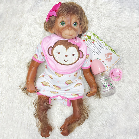 Reborn Toddler Doll Soft Touch Realistic Monkey Gift