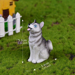 Husky Statue Micro Landscape Decoration - Small Dog Animal DIY Bonsai Accessorie