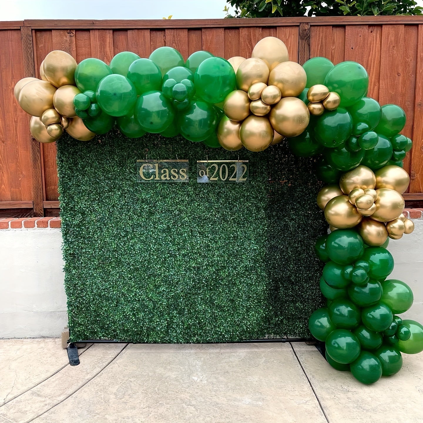 Green Golden Confetti Balloons 12 Inch with Ribbons