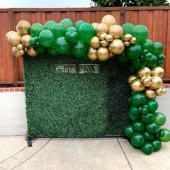 Green Golden Confetti Balloons 12 Inch with Ribbons