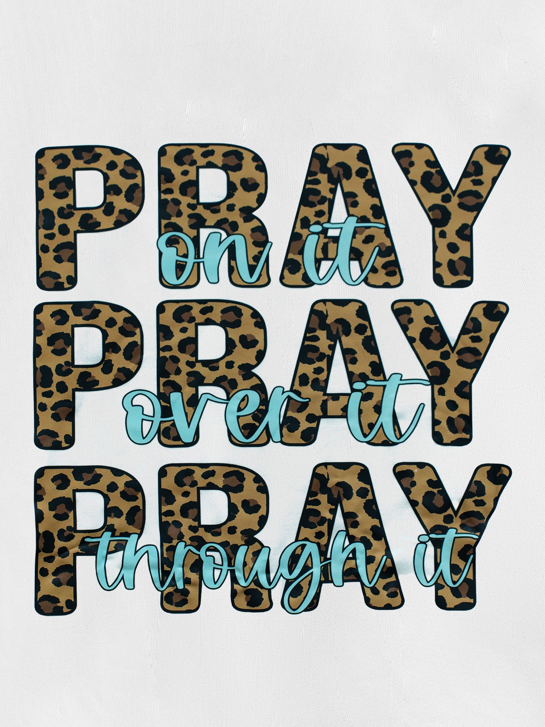 Leopard Letter Print Pullover Sweatshirt for Women