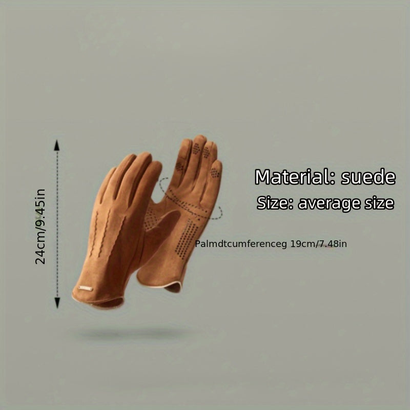 Men's Winter Suede Velvet Gloves Plus Velvet Thickened Warm