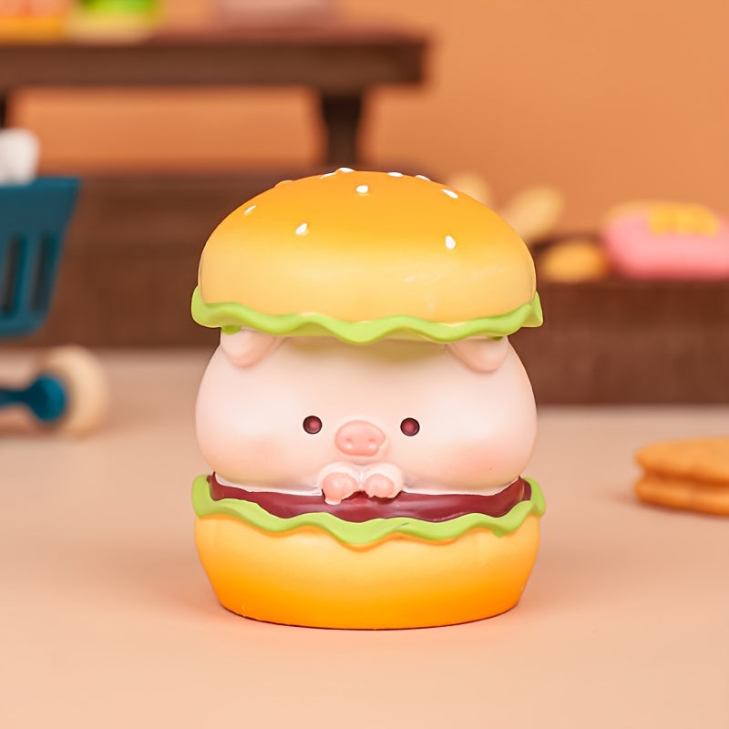 Pig Burger Restaurant Toy Ornament Desktop Decoration Doll Christmas
