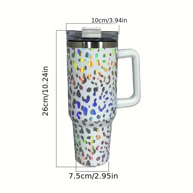 40oz Leopard Pattern Insulated Cup Stainless Steel Water Bottle