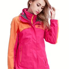 Women's 2 in 1 Ski Hooded Jacket Waterproof Snow Jacket