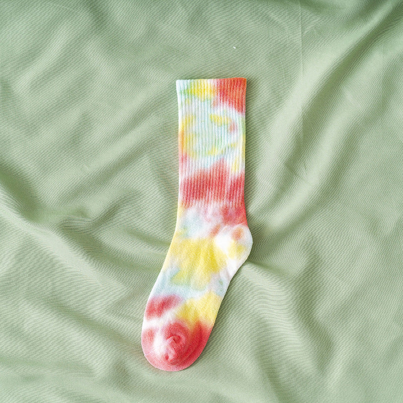 Colorful Tie Dye Streetwear Tube Socks