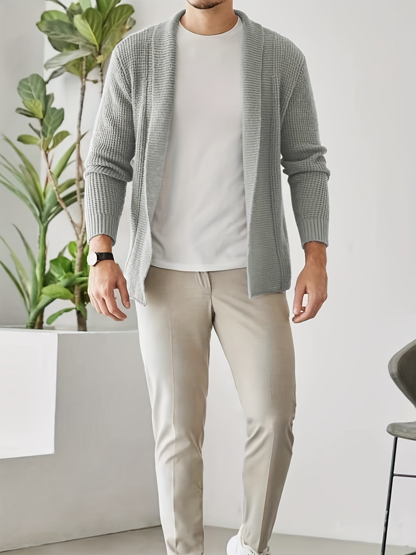 Vintage Style V Neck Cardigan Men's Sweater for Fall Winter