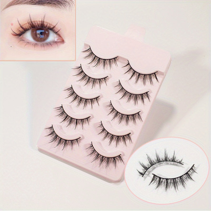 5 Pairs Spiky Manga Lashes Anime Style 13mm Cosplay Makeup Extension