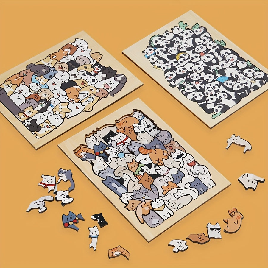 Animal Puzzle Toy Cat Dog Panda Game Cartoon Painting Decoration