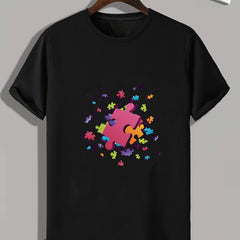 Puzzles Print Men's Graphic T shirt Casual Comfy Tees For Summer Mens Clothing