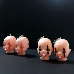 Exaggerated Hip Hop Doll Head Earrings