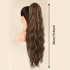 50 8 Cm Long Water Wave Ponytail Extensions Synthetic Fiber Hair Extensions