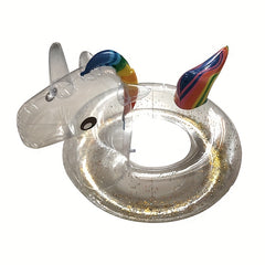 Glitter Unicorn Swimming Ring - Inflatable & Transparent