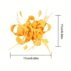 Women's Fascinator Headband Tea Party Derby Hat Faux Feathers Ribbon