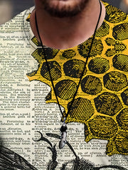 Men's Bee & Honeycomb Graphic T shirt - Outdoor Comfort