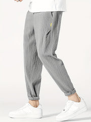 Plicated Joggers Men's Casual Loose Fit Waist Drawstring Pants