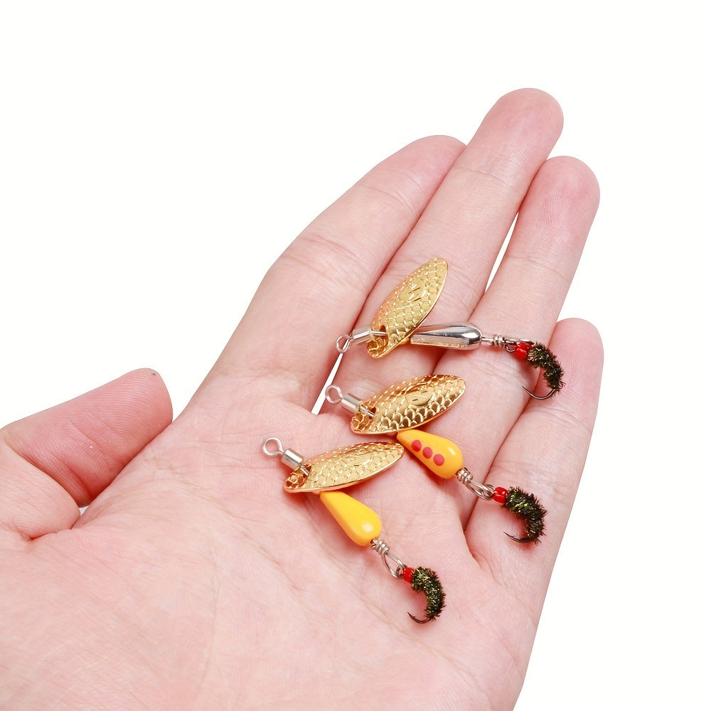 Rotating Sequin Fishing Lure Okin Fly Hook Eccentric Pendant 2 7g