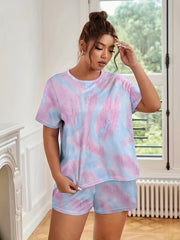 Gradient Tie Dye Smoothing Tee & Shorts Set