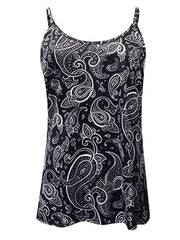 Paisley Print Cami Top Sleeveless Crew Neck Casual Top
