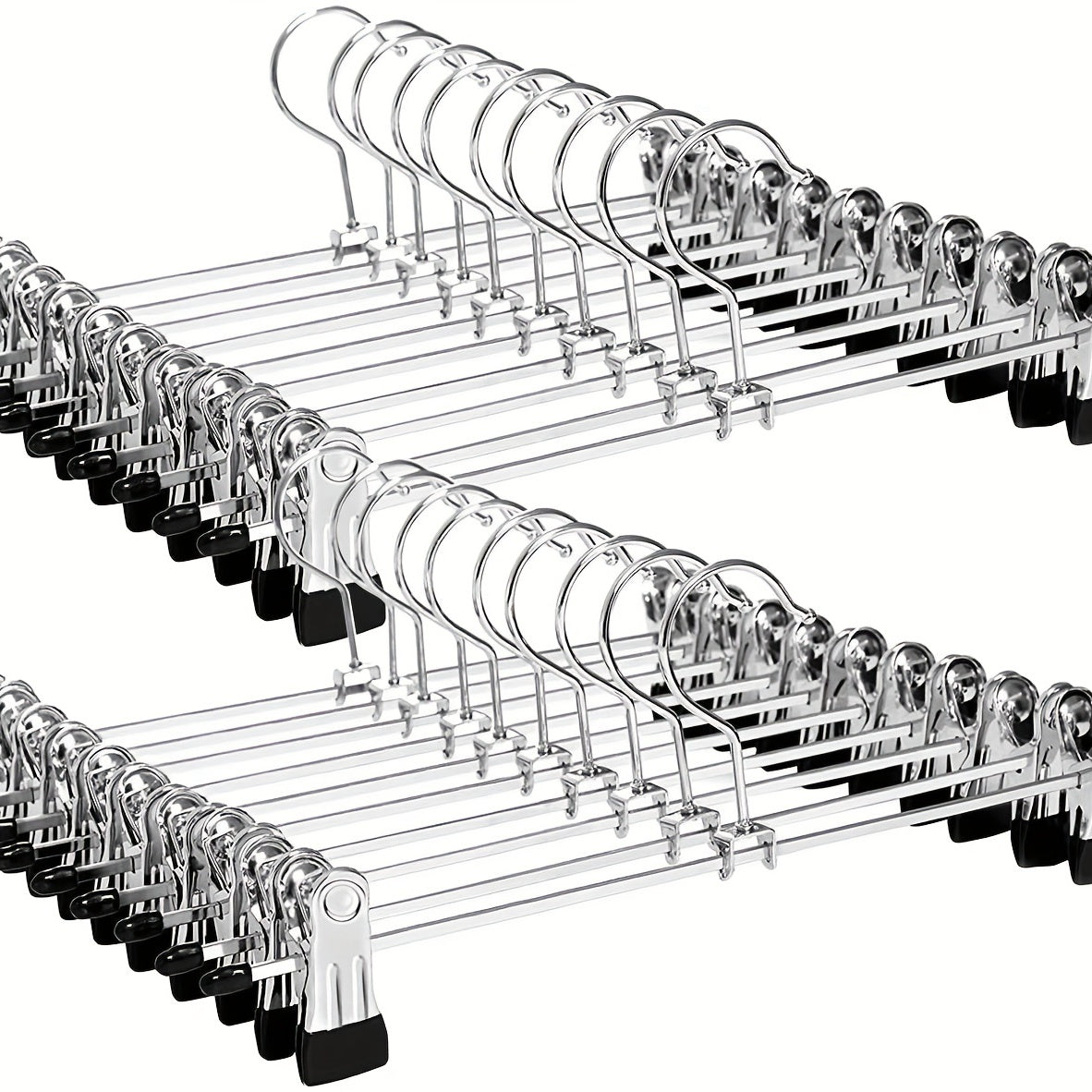 10pcs Stainless Steel Telescopic Pants Rack Hanger