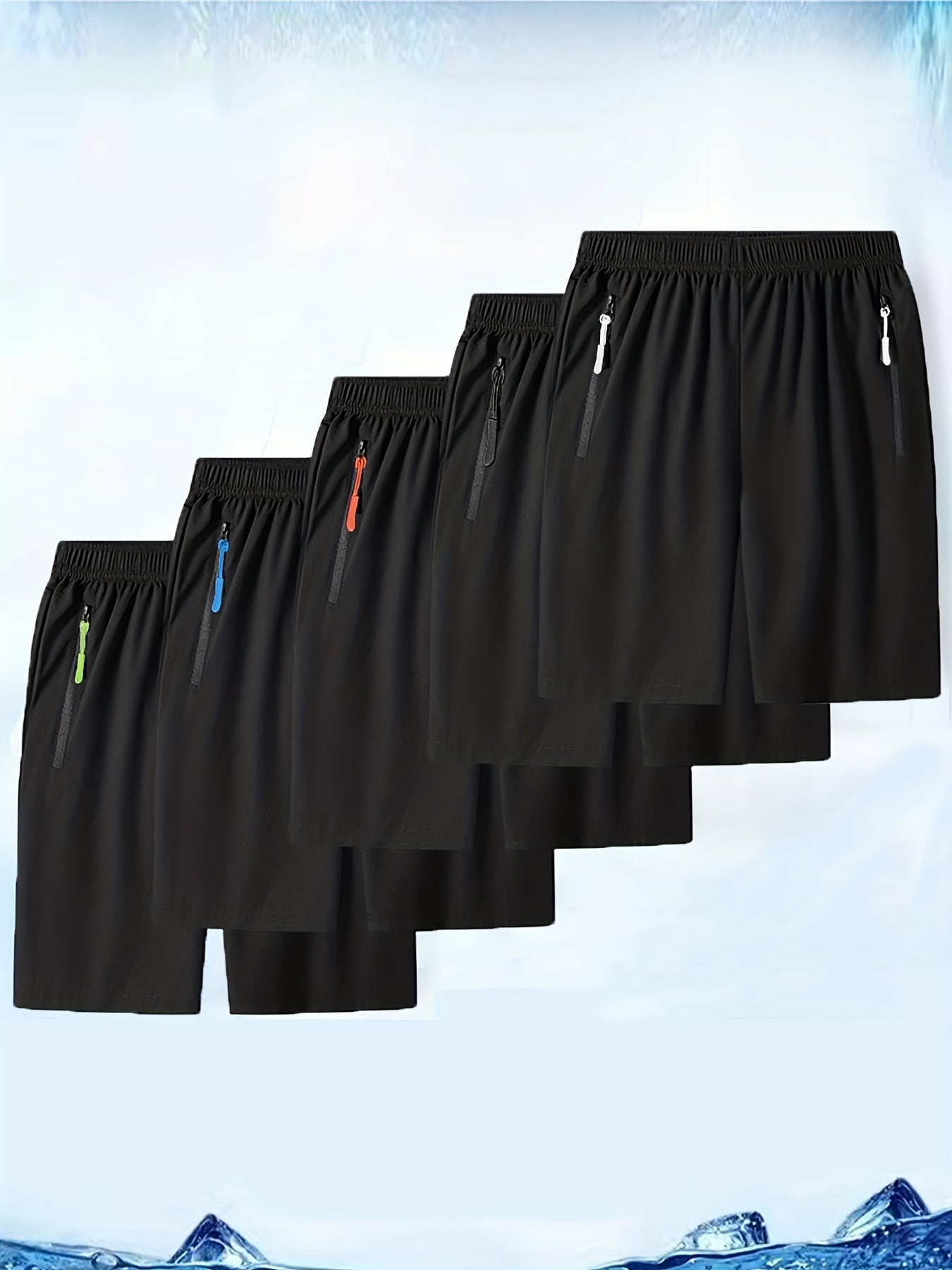 Men's Zipper Pocket Shorts for Outdoor Summer Activities