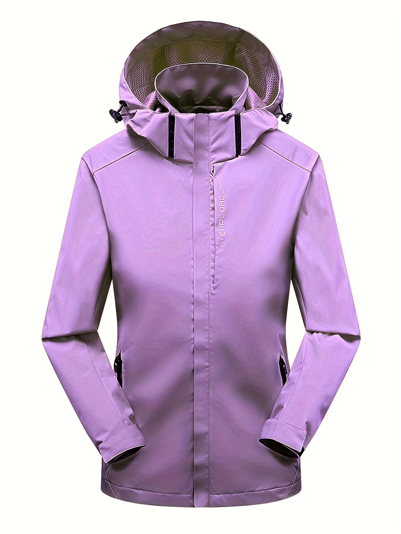 Rainproof Detachable Outdoor Jacket Zipper Pockets Hooded Jacket
