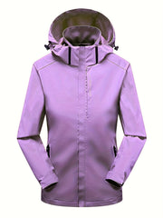 Rainproof Detachable Outdoor Jacket Zipper Pockets Hooded Jacket