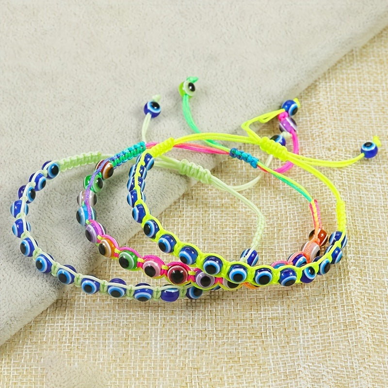 Outdoor Devil's Eye Braided Bracelet Adjustable Eye Amulet Hand Jewelry