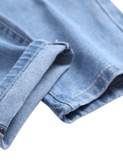 Men's Ripped Jeans Slim Fit Straight Leg Denim Pants