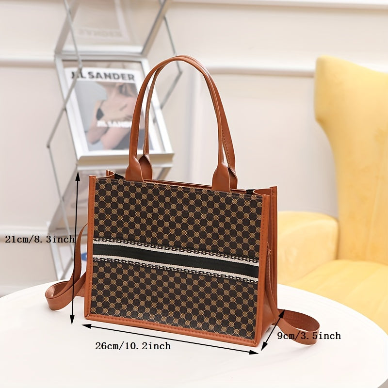 Women's Geometric Pattern Crossbody Bag Large Capacity Mobile Phone Handbag