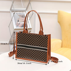 Women's Geometric Pattern Crossbody Bag Large Capacity Mobile Phone Handbag