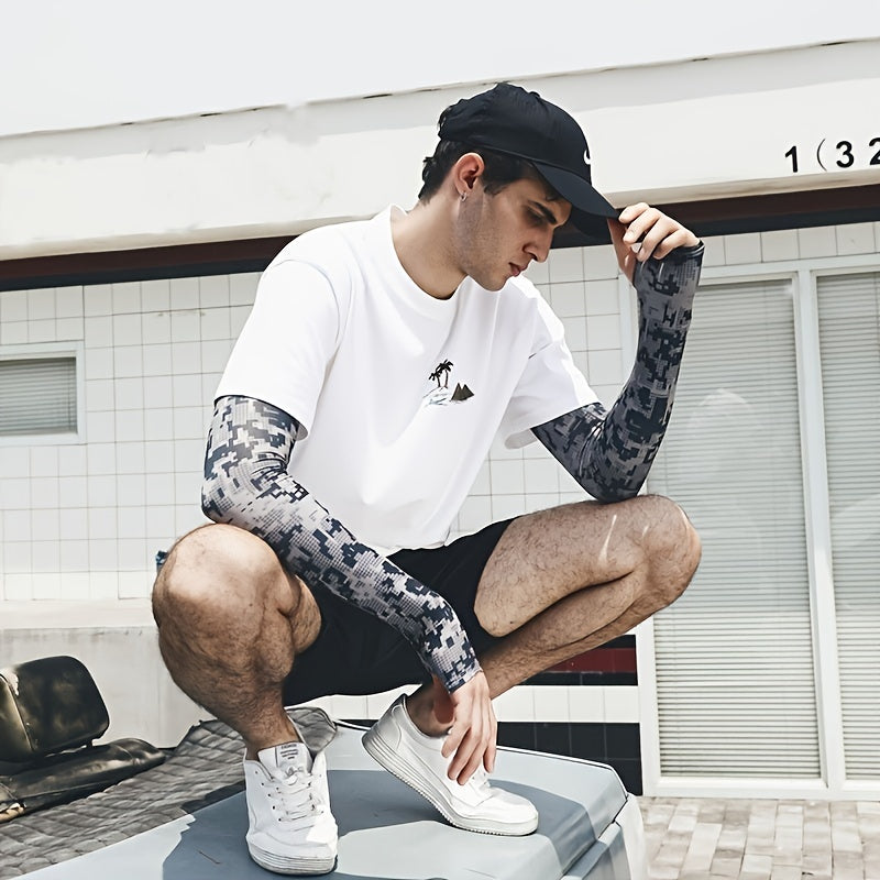 Camouflage Ice Silk Sleeves for Men & Women - Stay Cool & Protected in Summer