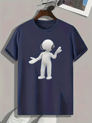 Men's Little Statue Print T-shirt for Summer