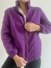 Fleece Liner Jacket Mock Neck Zipper Long Sleeve Sports Coat