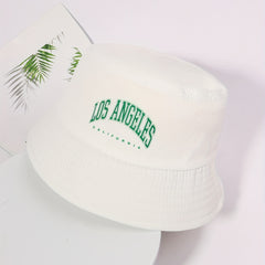 LOS ANGELES Print Bucket Hat Casual Fisherman Cap Basin Hat For Women Men