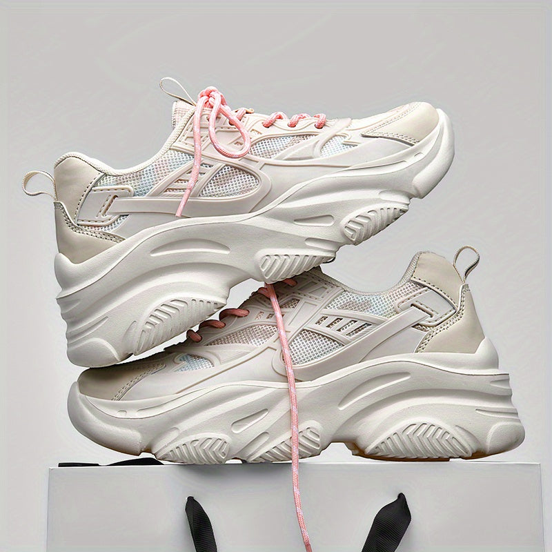 Women's Mesh Platform Sports Shoes Breathable Low Top Sneakers