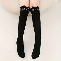 2 Pairs Kids Cat Over The Knee Socks Autumn Winter Girls Cartoon Socks
