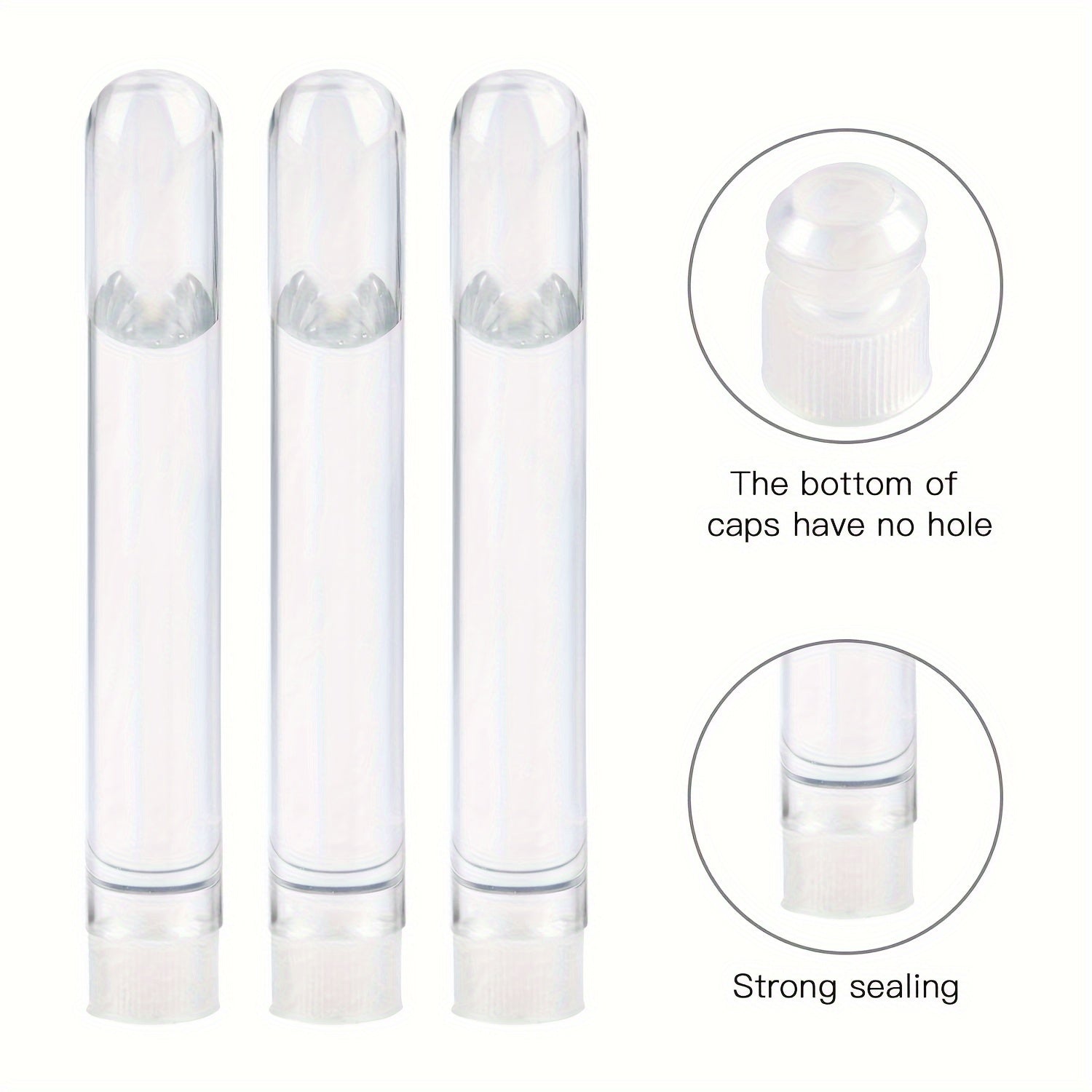 20pcs Transparent Plastic Test Tubes For Storage 8ml 25ml