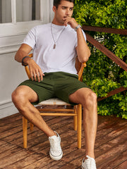 Men's Cotton Casual Shorts with Drawstring