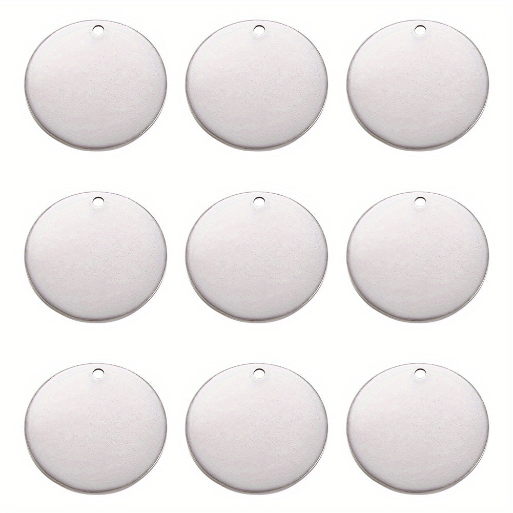 50pcs Stainless Steel Blank Tag Pendants Necklace Jewelry Making