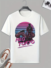Men's Neo Tokyo Print T shirt Active Slightly Stretch Tee