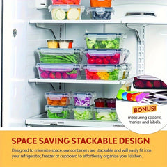 24pcs Refrigerator Sealed Freshkeeping Boxes Food Jar Storage Box