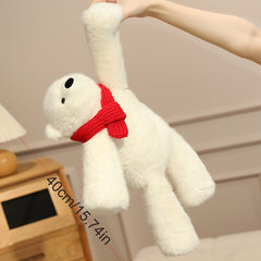 Polar Bear Plush Doll Soft Stuffed Animal with Red Scarf - Gift Home Decor