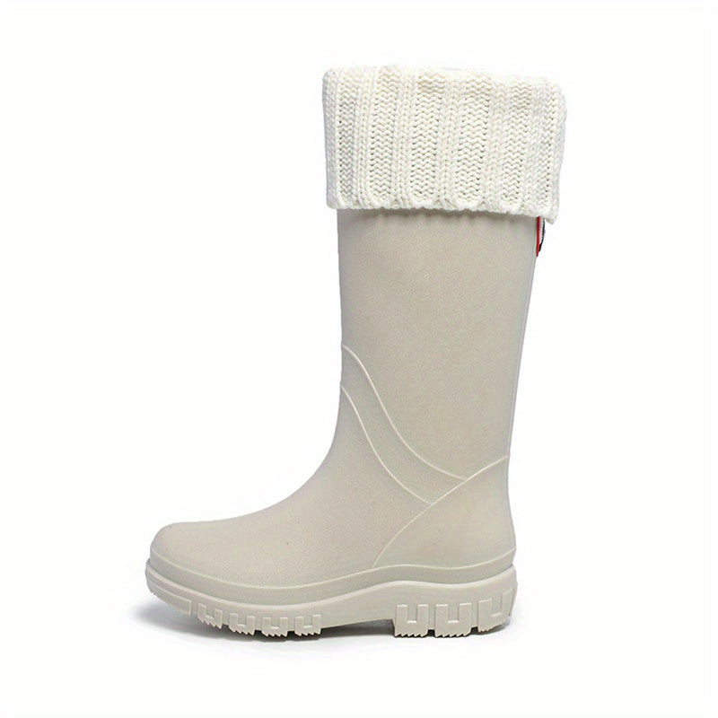 Waterproof High Boots Non Slip Faux Fur Lining Rain Boots