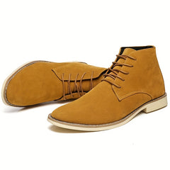 Men's Pointed Toe Lace Up Non Slip Boots Smart Casual Shoes