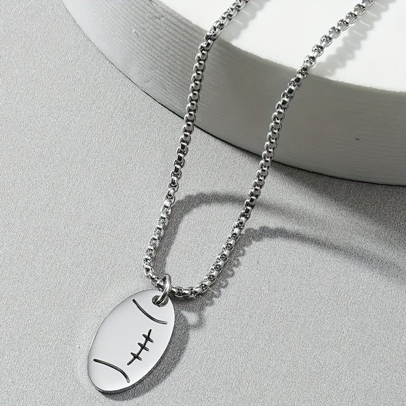Rugby Men's Stainless Steel Necklace Football Necklace Gift