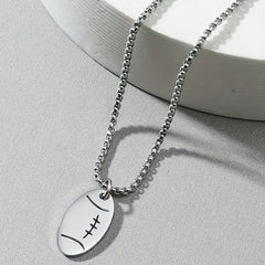 Rugby Men's Stainless Steel Necklace Football Necklace Gift