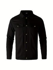 Men's Turndown Collar Chest Pocket Casual Jacket